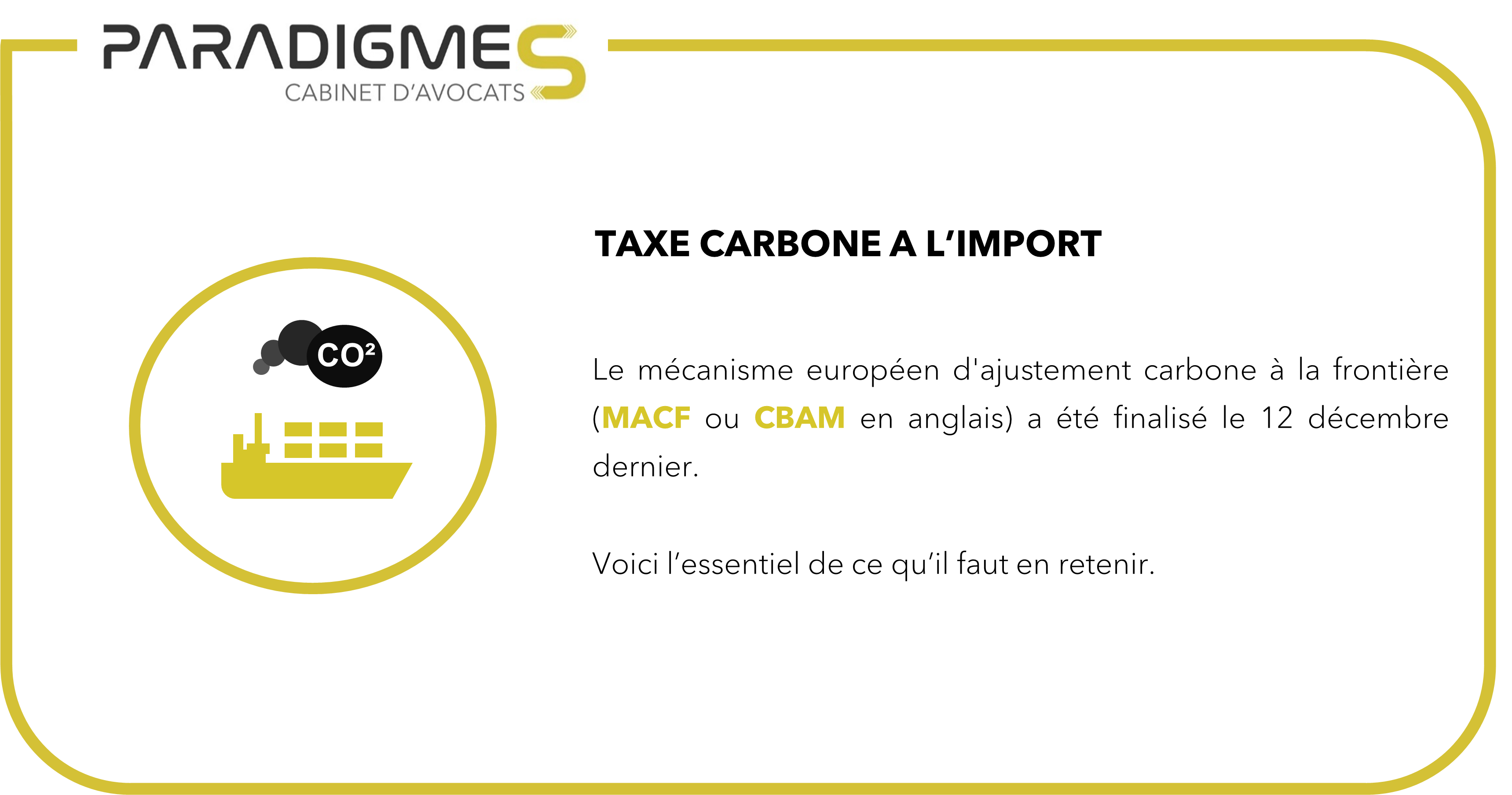 Taxe carbone aux frontières PARADIGMES Cabinet d avocats